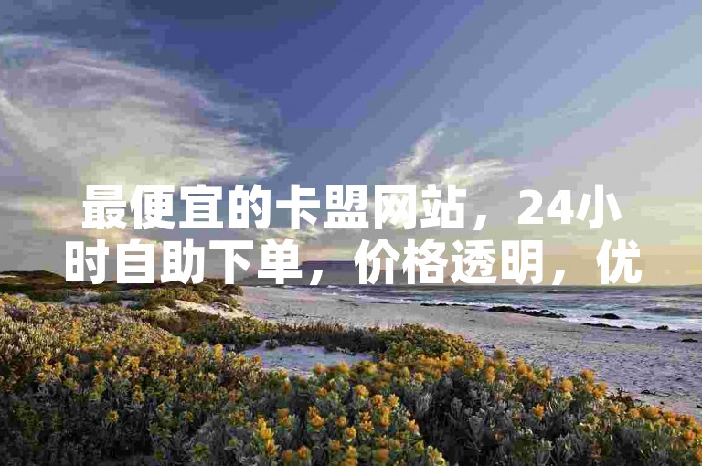最便宜的卡盟网站，24小时自助下单，价格透明，优惠多