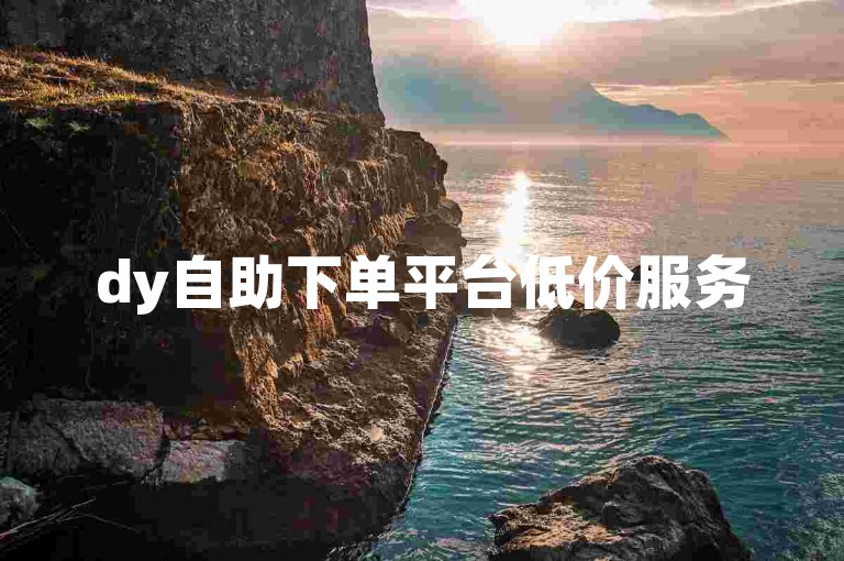 dy自助下单平台低价服务