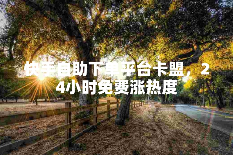 快手自助下单平台卡盟，24小时免费涨热度