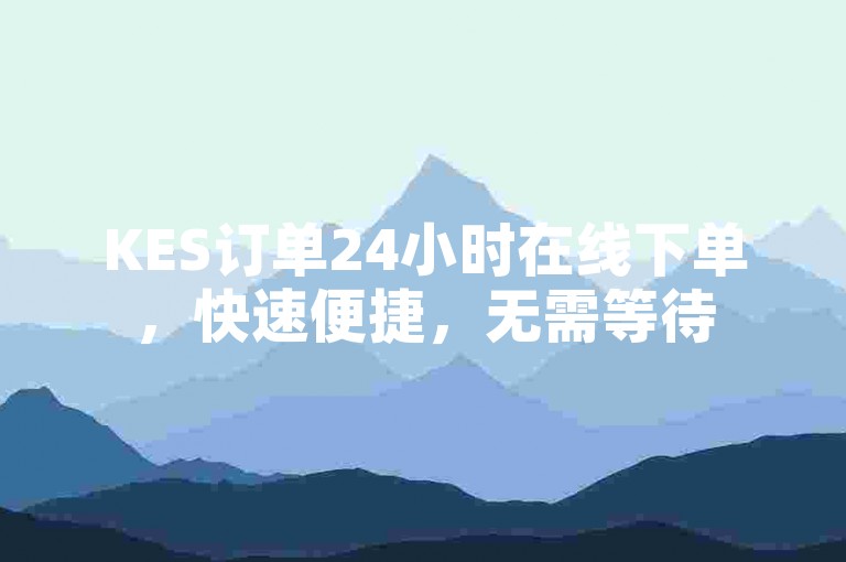 KES订单24小时在线下单，快速便捷，无需等待