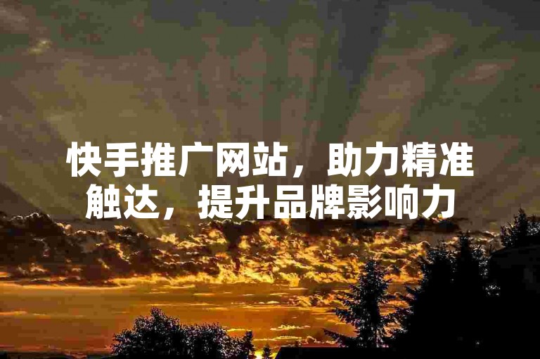快手推广网站，助力精准触达，提升品牌影响力