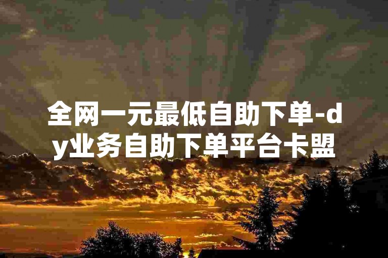 全网一元最低自助下单-dy业务自助下单平台卡盟