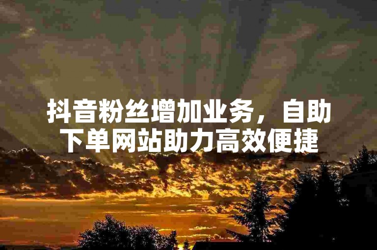 抖音粉丝增加业务，自助下单网站助力高效便捷