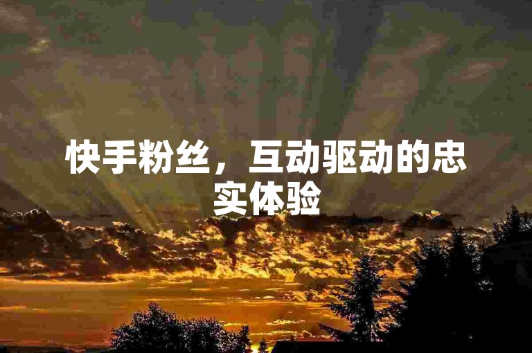 快手粉丝，互动驱动的忠实体验