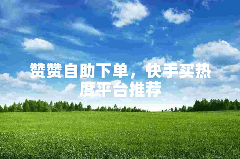 赞赞自助下单，快手买热度平台推荐