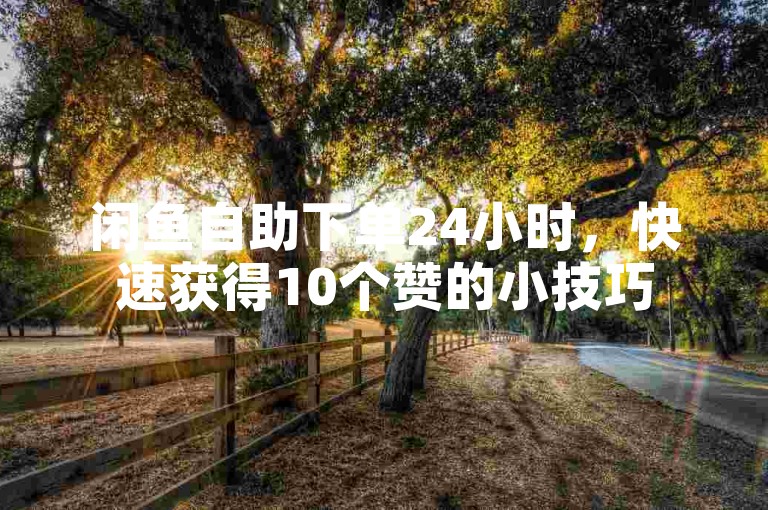 闲鱼自助下单24小时，快速获得10个赞的小技巧