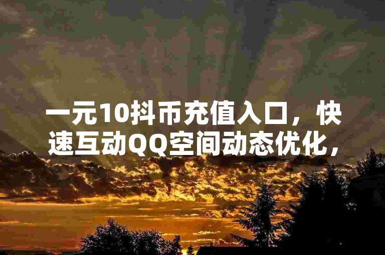 一元10抖币充值入口，快速互动QQ空间动态优化，适合年轻人