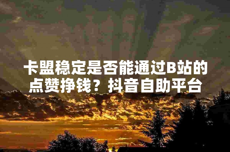 卡盟稳定是否能通过B站的点赞挣钱？抖音自助平台和刷自助网站是否能带来收益？