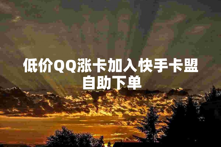低价QQ涨卡加入快手卡盟自助下单