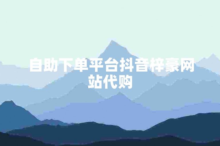 自助下单平台抖音梓豪网站代购