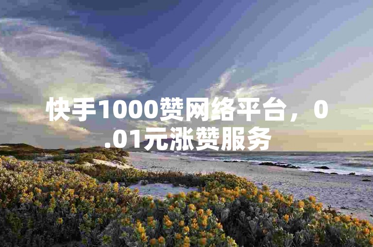 快手1000赞网络平台，0.01元涨赞服务