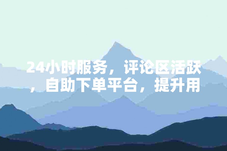 24小时服务，评论区活跃，自助下单平台，提升用户满意度，促进销售转化