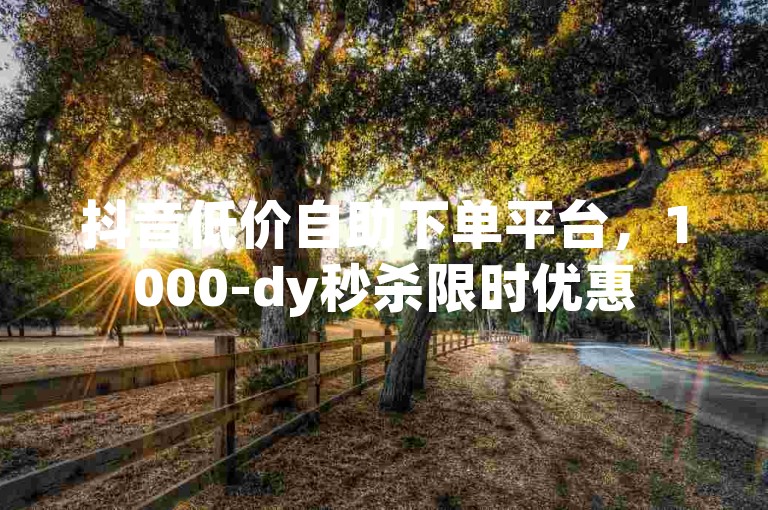 抖音低价自助下单平台，1000-dy秒杀限时优惠