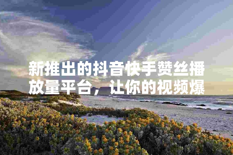 新推出的抖音快手赞丝播放量平台，让你的视频爆红走红全网粉丝量飙升。