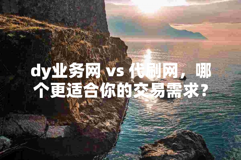 dy业务网 vs 代刷网,哪个更适合你的交易需求?