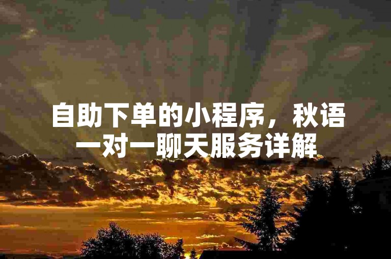 自助下单的小程序，秋语一对一聊天服务详解