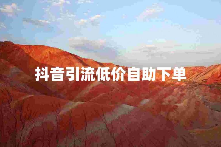 抖音引流低价自助下单