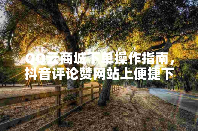 QQ云商城下单操作指南，抖音评论赞网站上便捷下单，快速完成购买