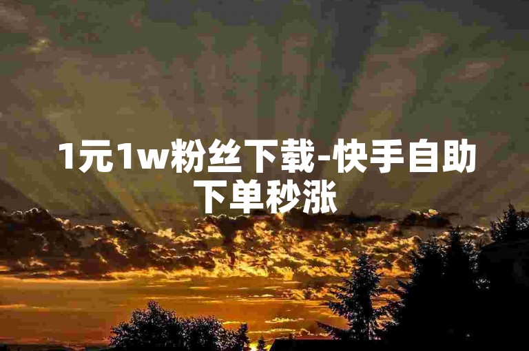1元1w粉丝下载-快手自助下单秒涨