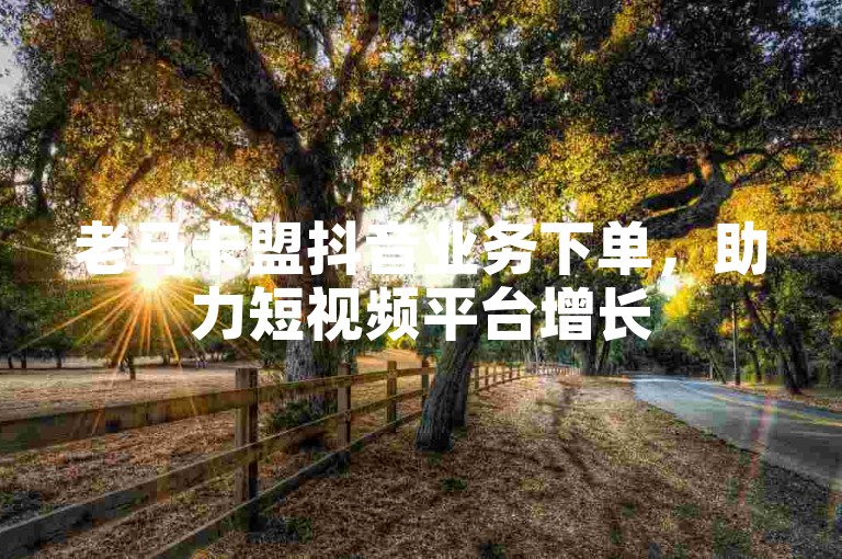 老马卡盟抖音业务下单，助力短视频平台增长