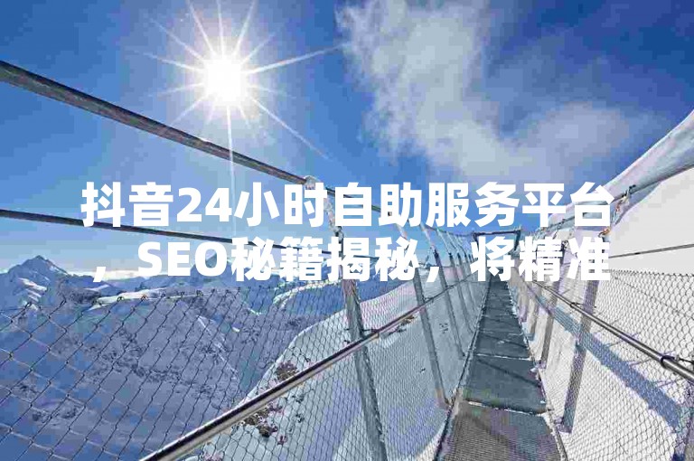抖音24小时自助服务平台，SEO秘籍揭秘，将精准营销转化为高效效果！