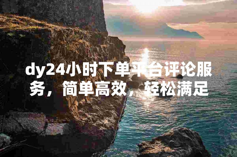 dy24小时下单平台评论服务，简单高效，轻松满足需求