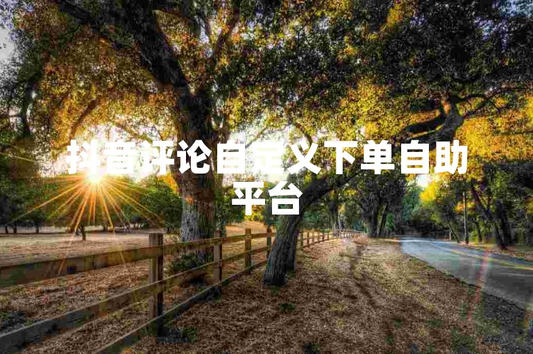抖音评论自定义下单自助平台