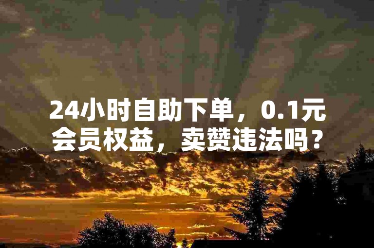 24小时自助下单，0.1元会员权益，卖赞违法吗？