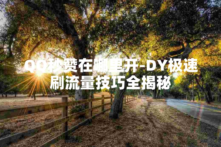 QQ秒赞在哪里开-DY极速刷流量技巧全揭秘