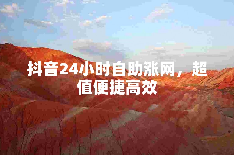 抖音24小时自助涨网，超值便捷高效