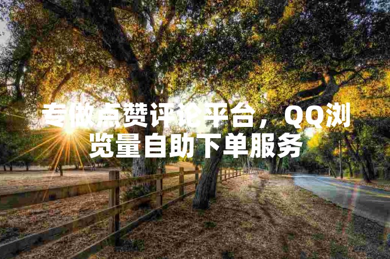 专做点赞评论平台，QQ浏览量自助下单服务