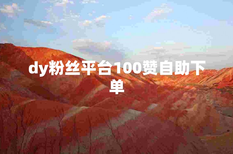 dy粉丝平台100赞自助下单