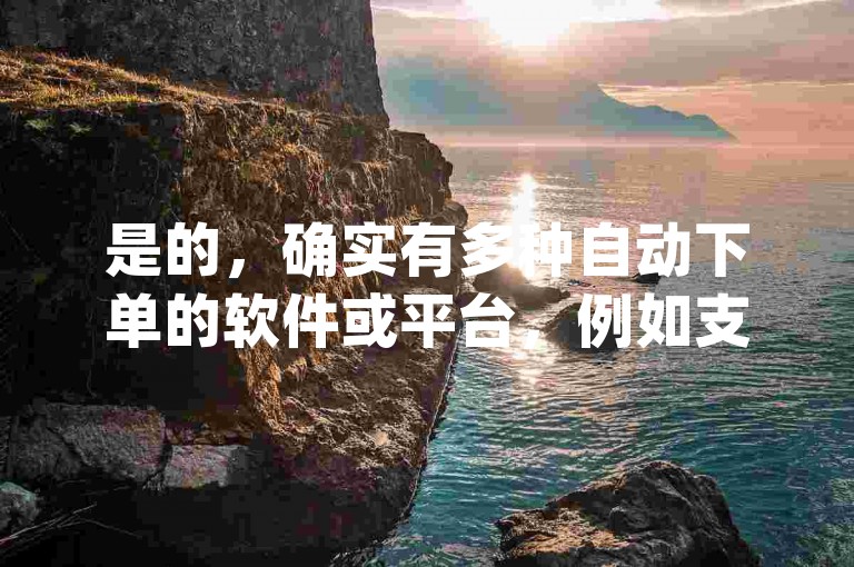 是的，确实有多种自动下单的软件或平台，例如支付宝、微信支付、微信零钱、PayPal等。这些平台可以帮助用户快速完成订单处理，减少出错的可能性。此外，用户也可以结合其他电商平台，如Zhihu、B站等，作为辅助工具。
