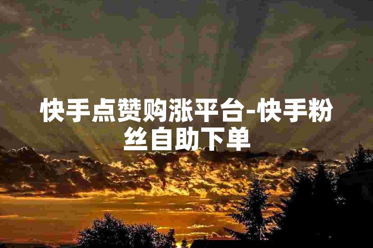 快手点赞购涨平台-快手粉丝自助下单