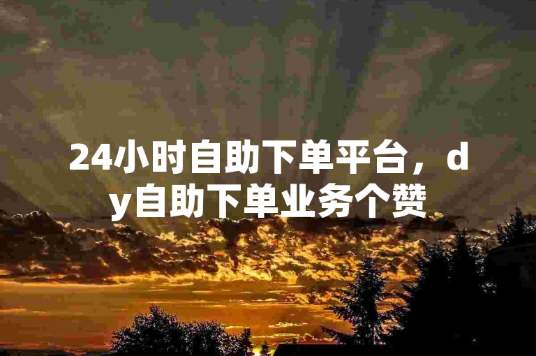 24小时自助下单平台，dy自助下单业务个赞