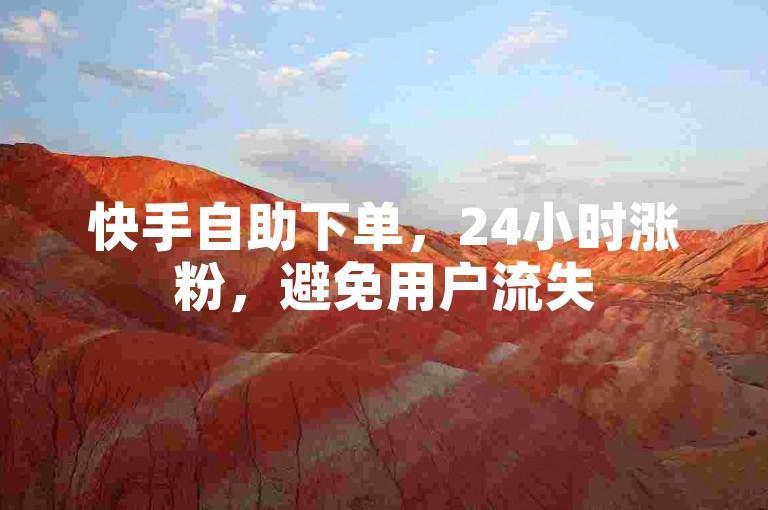 快手自助下单，24小时涨粉，避免用户流失