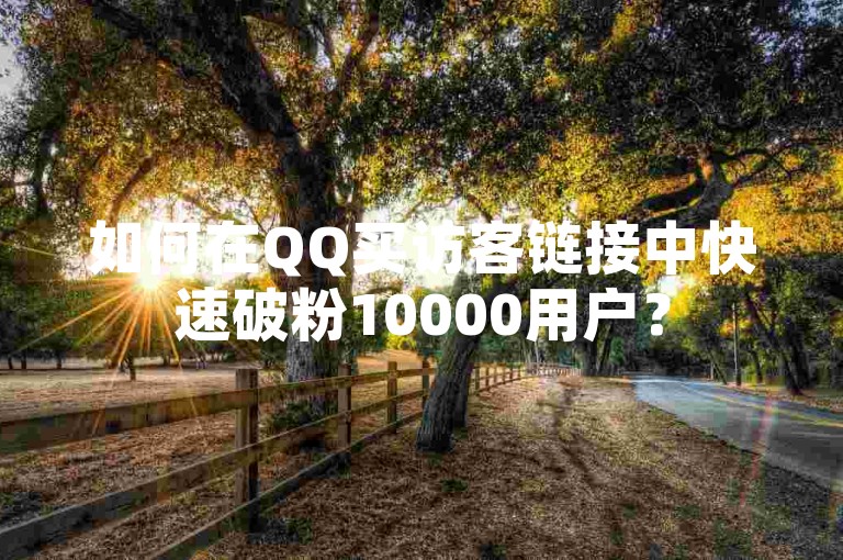 如何在QQ买访客链接中快速破粉10000用户？