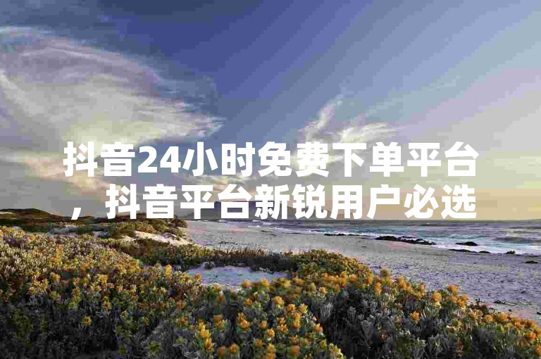 抖音24小时免费下单平台，抖音平台新锐用户必选！