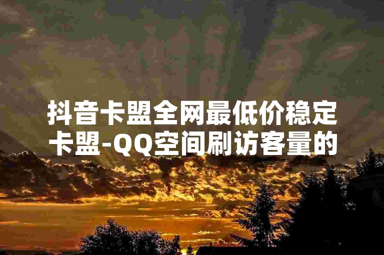 抖音卡盟全网最低价稳定卡盟-QQ空间刷访客量的活动推广网站