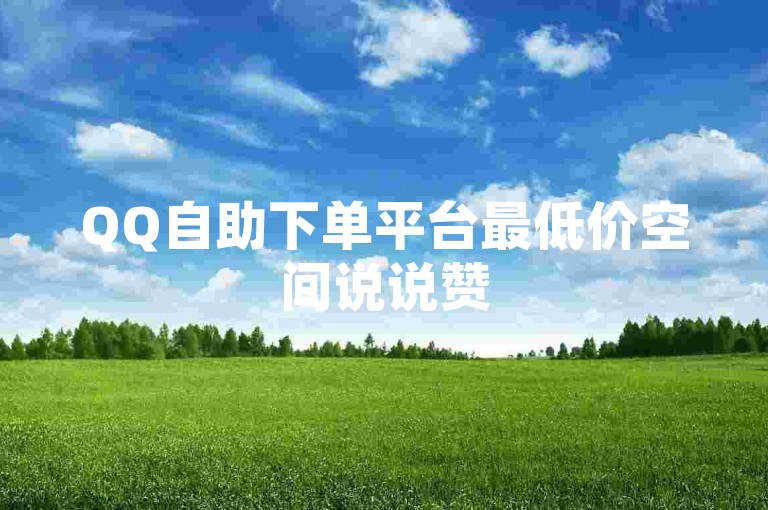 QQ自助下单平台最低价空间说说赞