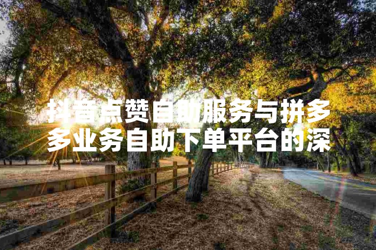 抖音点赞自助服务与拼多多业务自助下单平台的深度合作