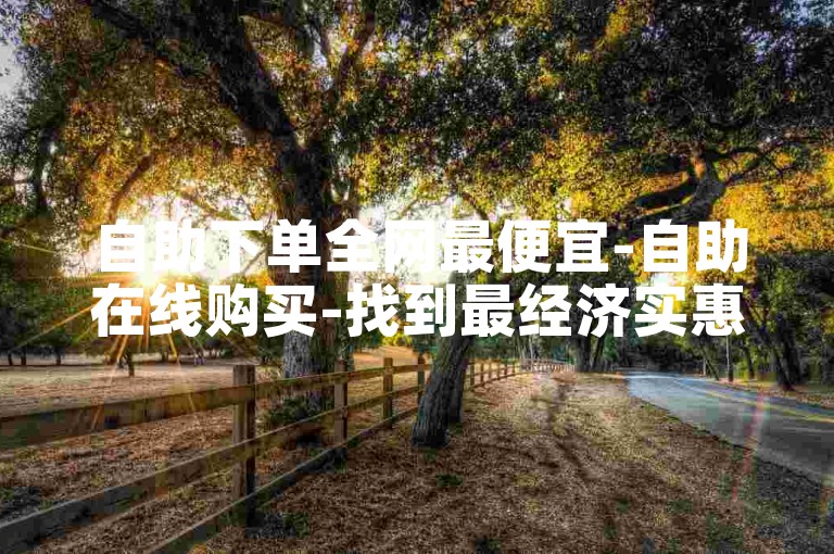 自助下单全网最便宜-自助在线购买-找到最经济实惠的价格