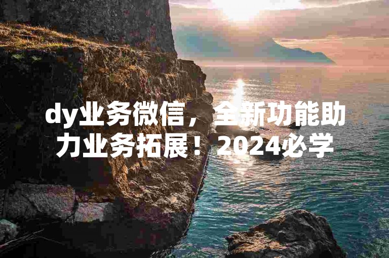 dy业务微信，全新功能助力业务拓展！2024必学
