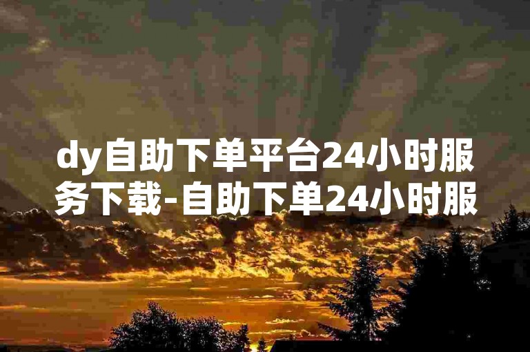 dy自助下单平台24小时服务下载-自助下单24小时服务网站