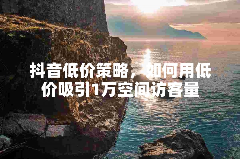 抖音低价策略，如何用低价吸引1万空间访客量
