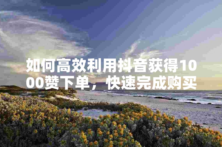 如何高效利用抖音获得1000赞下单，快速完成购买指南！
