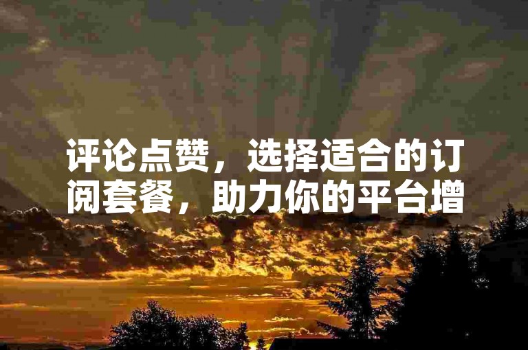 评论点赞，选择适合的订阅套餐，助力你的平台增长