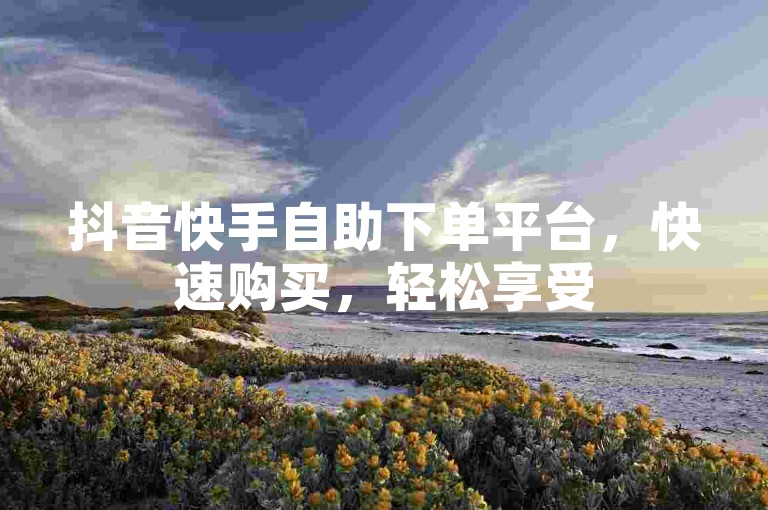 抖音快手自助下单平台，快速购买，轻松享受