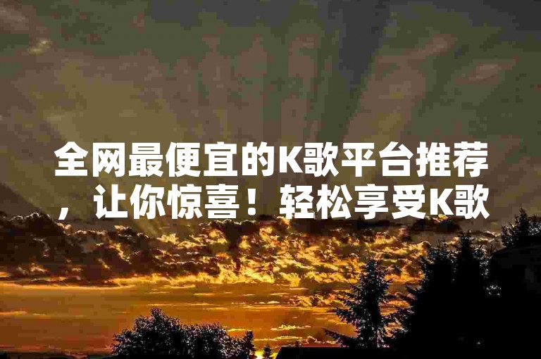 全网最便宜的K歌平台推荐，让你惊喜！轻松享受K歌乐趣，快来体验吧！