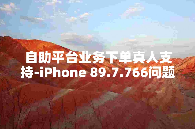 自助平台业务下单真人支持-iPhone 89.7.766问题解决